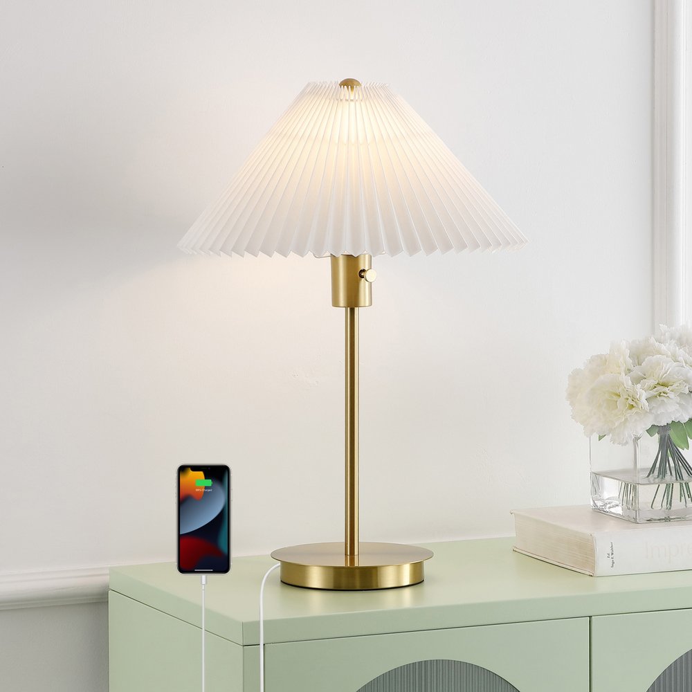 21" Gold Table Lamp LED With Empire Shade