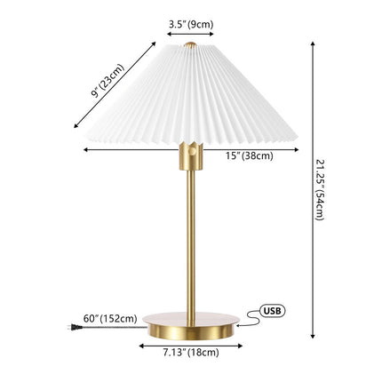 21" Gold Table Lamp With Empire Shade HomeRoots