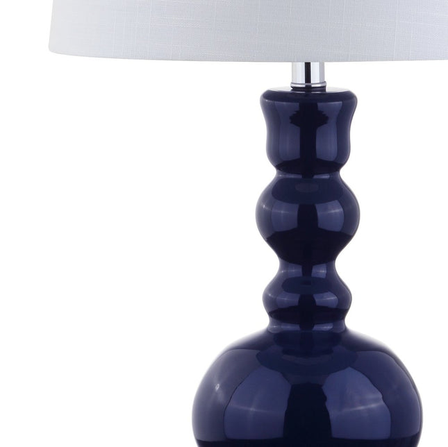 Set of Two 29" Blue Novelty Table Lamps With Drum Shades HomeRoots