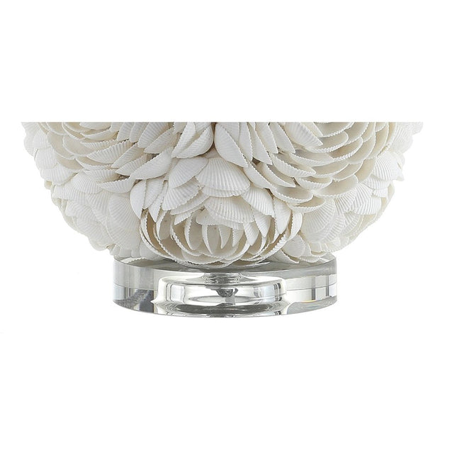 24" Off White Seashell Table Lamp With White Drum Shade HomeRoots