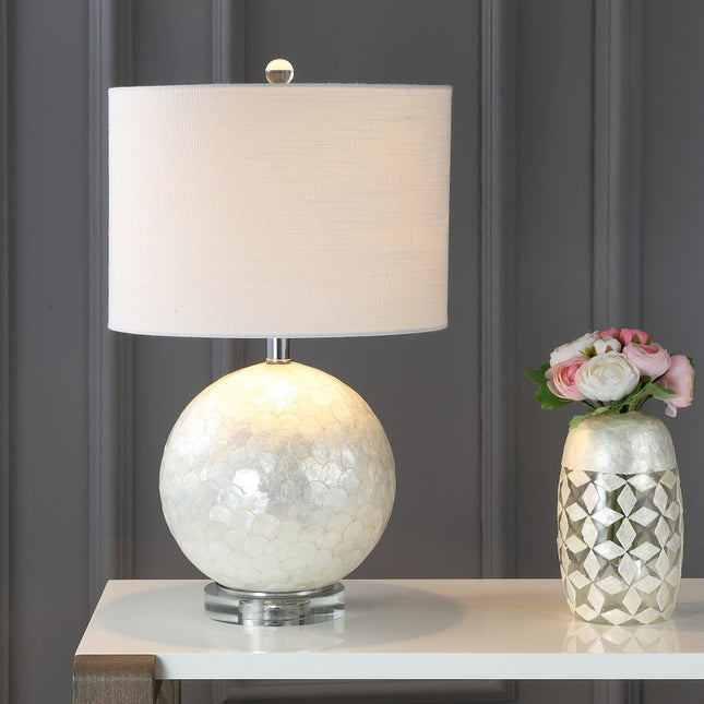 24" Clear Globe Lamp Base With Drum Shade HomeRoots