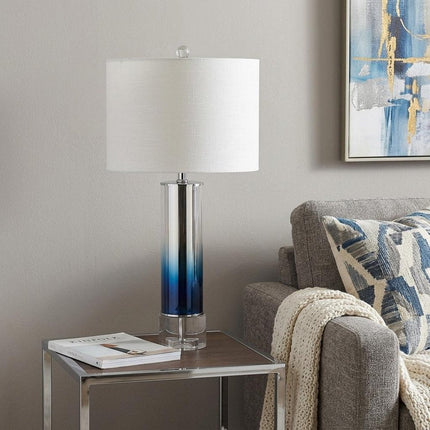 27" Clear Novelty Table Lamp With Drum Shade HomeRoots