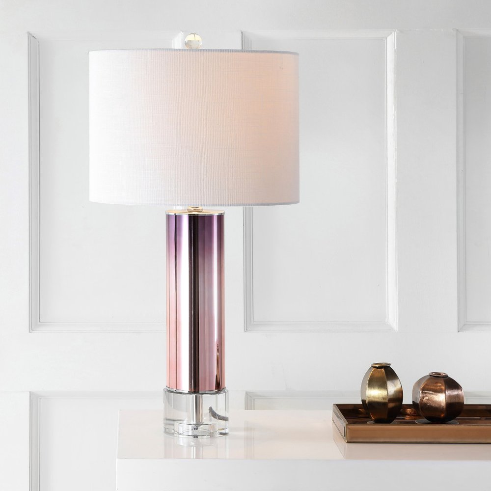 27" Clear Novelty Table Lamp LED With Drum Shade