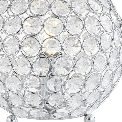 8" Silver Geometric Globe Table Lamp With Globe HomeRoots