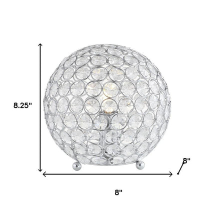 8" Silver Geometric Globe Table Lamp With Globe HomeRoots