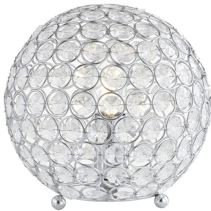 8" Silver Geometric Globe Table Lamp With Globe HomeRoots