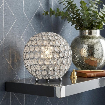 8" Silver Geometric Globe Table Lamp With Globe HomeRoots