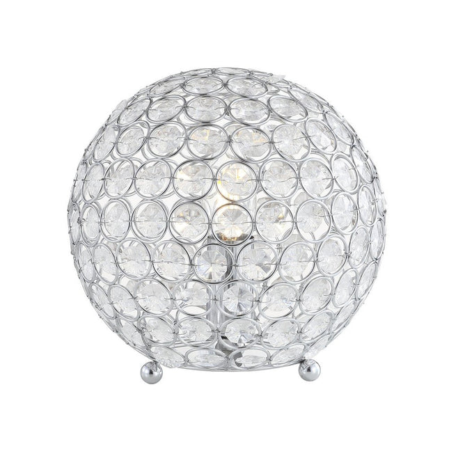 8" Silver Geometric Globe Table Lamp With Globe HomeRoots