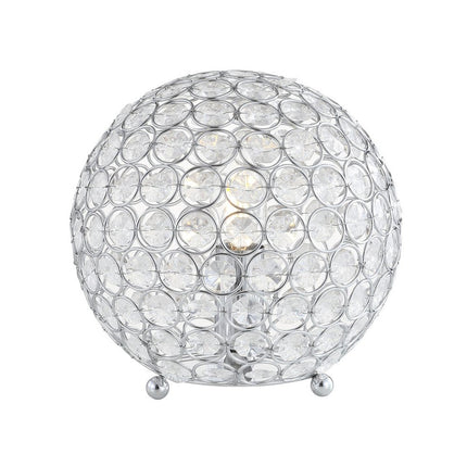 8" Silver Geometric Globe Table Lamp With Globe HomeRoots