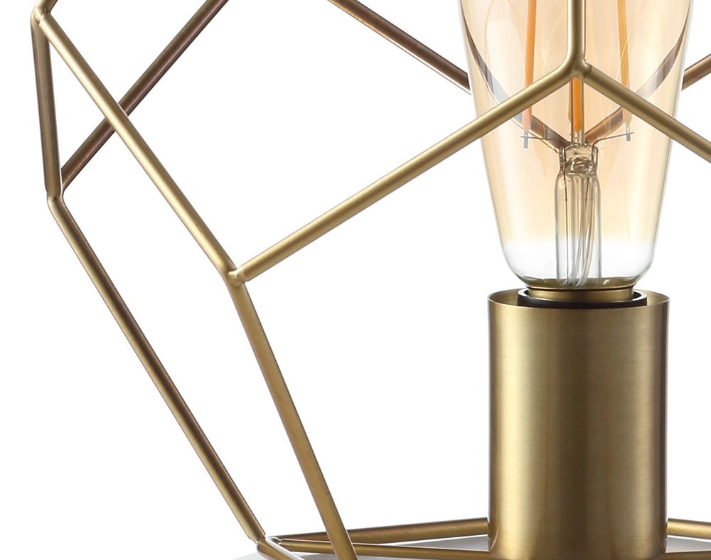 10" White Geometric Table Lamp LED