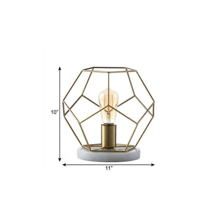 10" White Geometric Table Lamp HomeRoots
