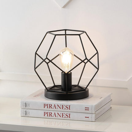 10" Black Geometric Table Lamp HomeRoots
