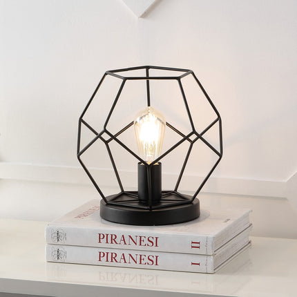 10" Black Geometric Table Lamp LED HomeRoots