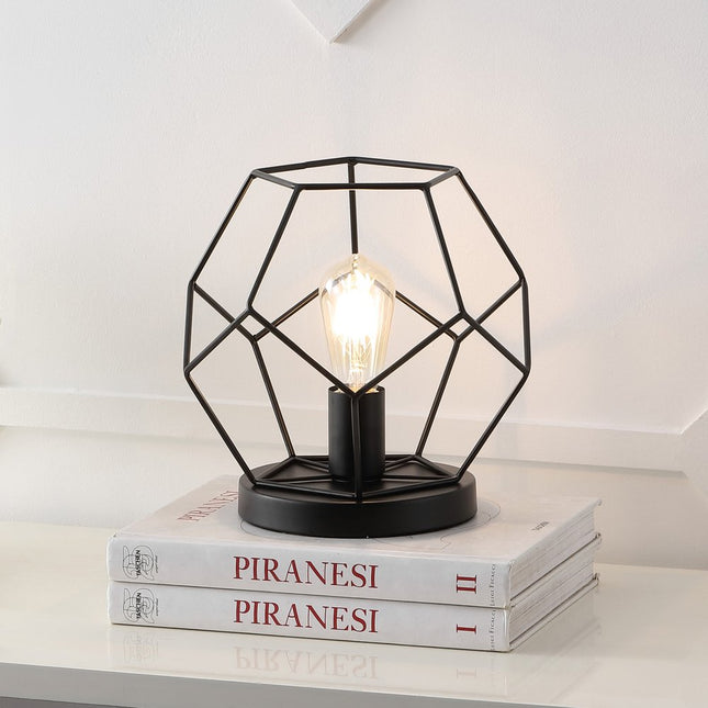 10" Black Geometric Table Lamp HomeRoots