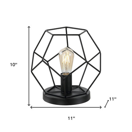 10" Black Geometric Table Lamp LED HomeRoots
