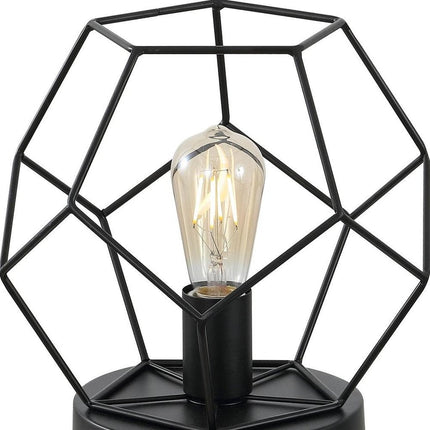 10" Black Geometric Table Lamp LED HomeRoots