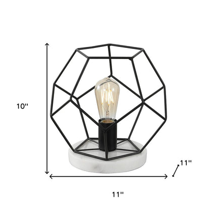 10" White Geometric Table Lamp HomeRoots