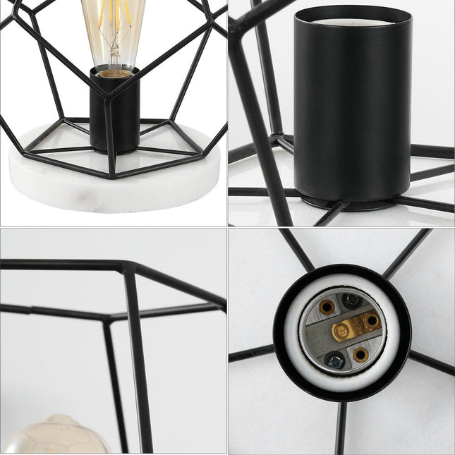 10" White Geometric Table Lamp LED HomeRoots