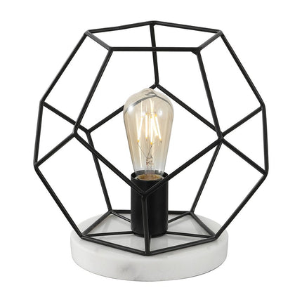 10" White Geometric Table Lamp LED HomeRoots