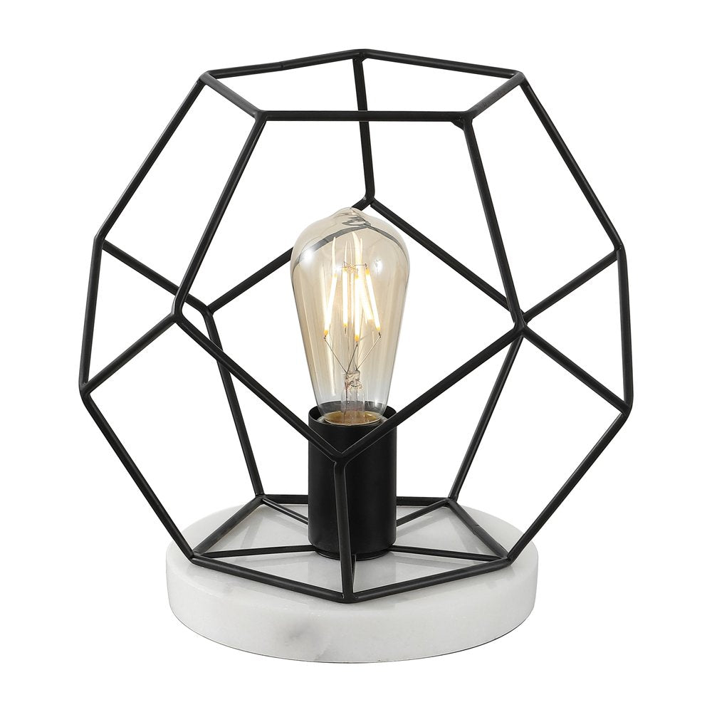 10" White Geometric Table Lamp LED