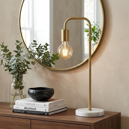 21" White Round Table Lamp HomeRoots