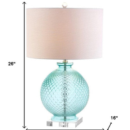 26" Clear Novelty Table Lamp With Drum Shade HomeRoots