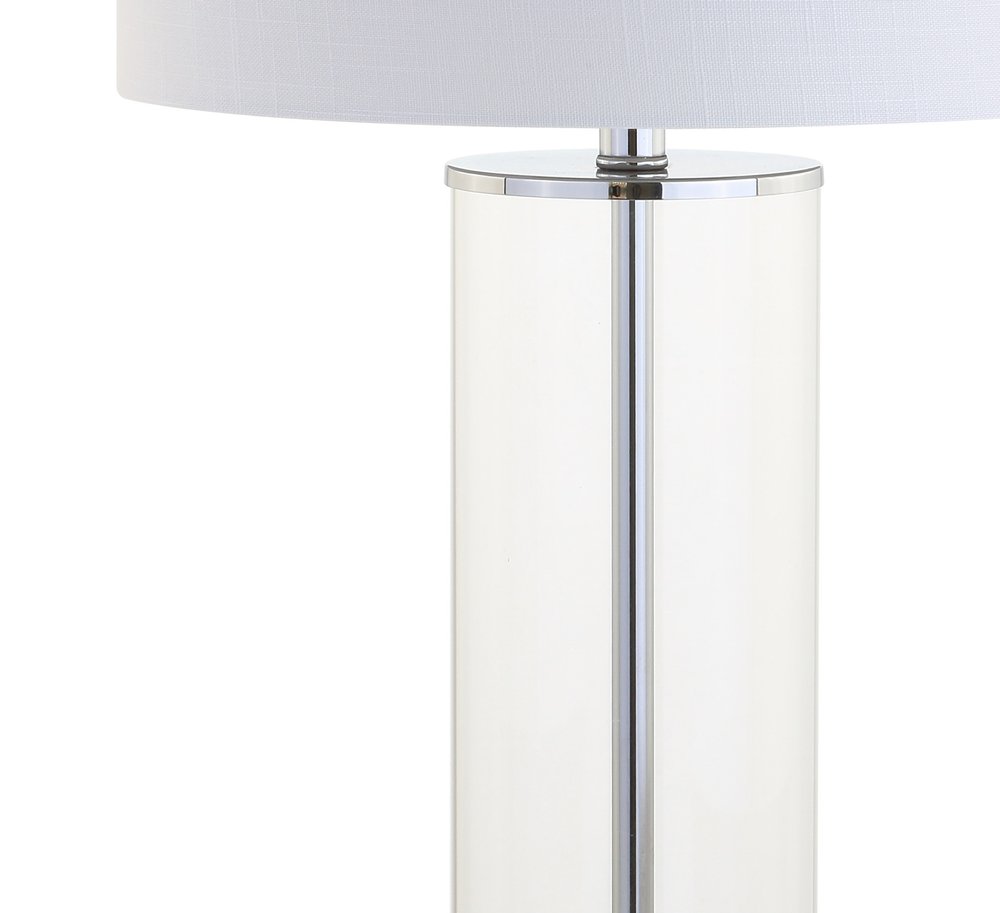 29" Silver Novelty Table Lamp LED With Drum Shade