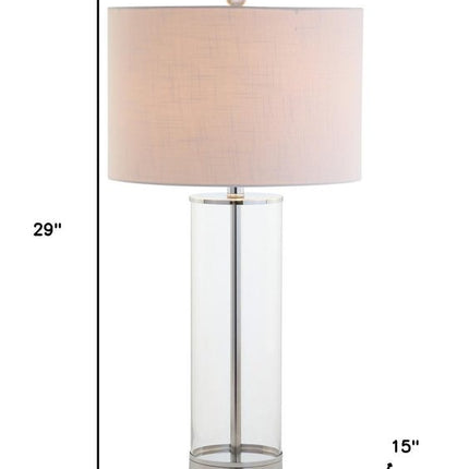 29" Silver Novelty Table Lamp With Drum Shade HomeRoots