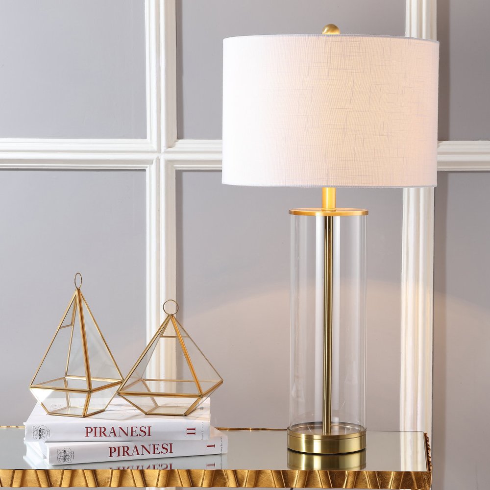 29" Gold Novelty Table Lamp LED With Drum Shade