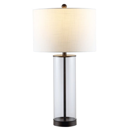 29" Antiqued Bronze Table Lamp With Drum Shade HomeRoots