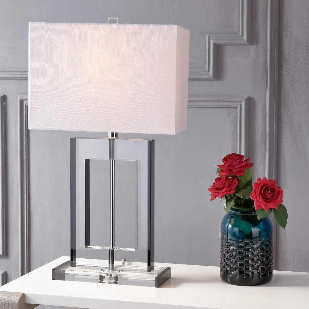 26" Clear Novelty Table Lamp LED With Drum Shade