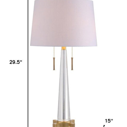 30" Gold Novelty Table Lamp With Empire Shade HomeRoots