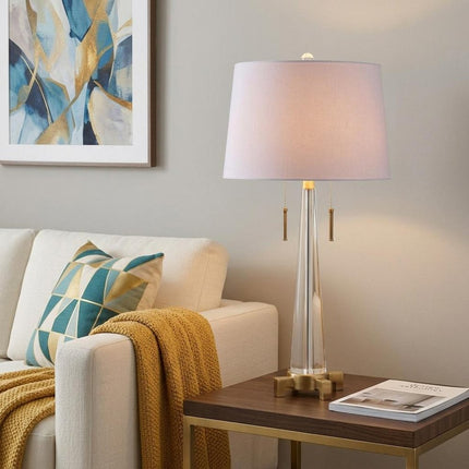 30" Gold Novelty Table Lamp With Empire Shade HomeRoots
