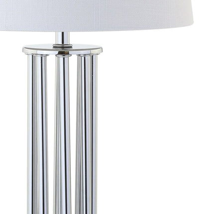 18" Silver Novelty Column Lamp With Empire Shade HomeRoots