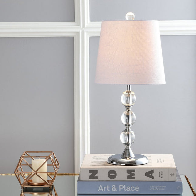 20" Silver And Clear Novelty Desk Lamp With Empire Shade HomeRoots