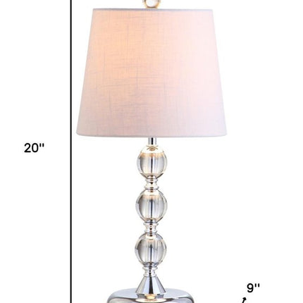 20" Silver And Clear Novelty Desk Lamp With Empire Shade HomeRoots