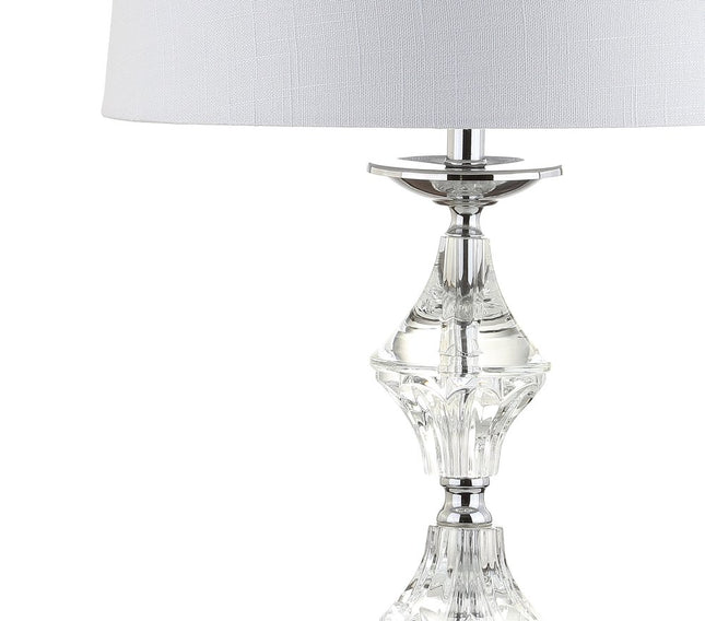 Set of Two 28" Silver Novelty Bedside Lamps With Drum Shades