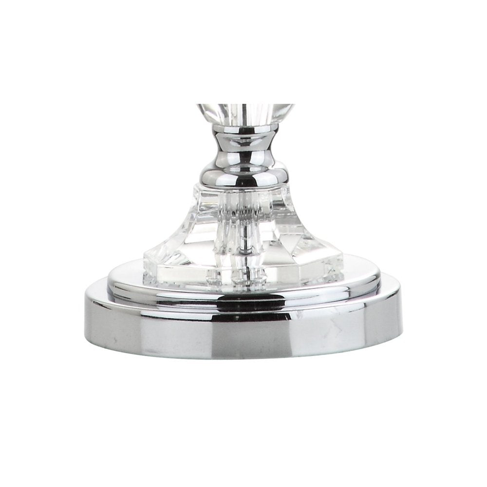 27" Silver Novelty Table Lamp LED With Drum Shade