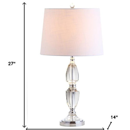 27" Silver Novelty Bedside Lamp With Drum Shade HomeRoots