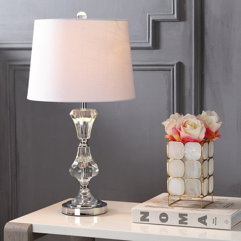25" Silver Novelty Table Lamp LED With Empire Shade