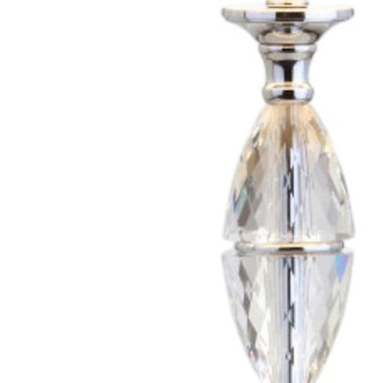 Set of Two 26" Clear And Silver Novelty Table Lamps With Drum Shades HomeRoots