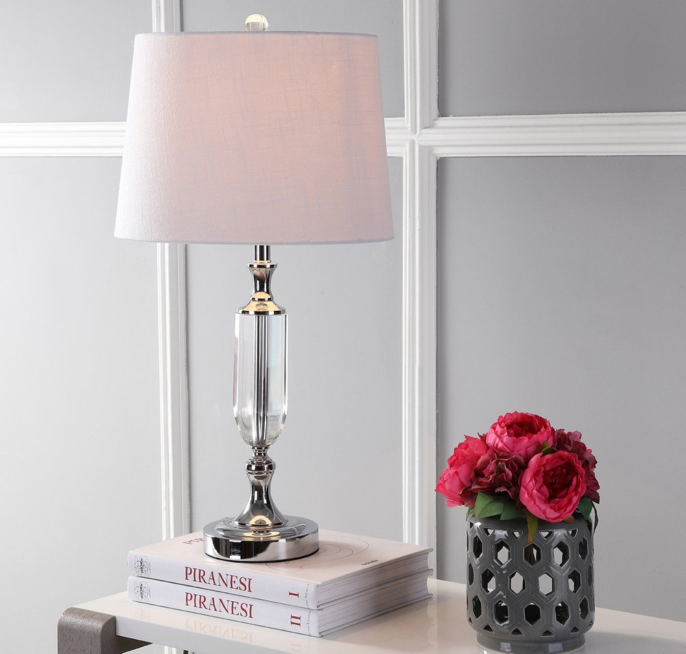 27" Silver Novelty Table Lamp LED With Empire Shade