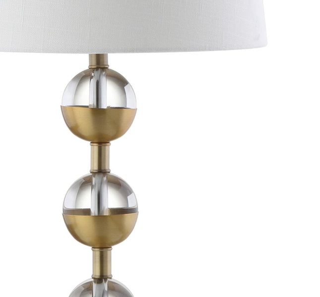Set of Two 28" Gold Round Bedside Lamps With Drum Shades HomeRoots
