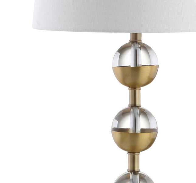 Set of Two 28" Gold Round Bedside Lamps With Drum Shades HomeRoots