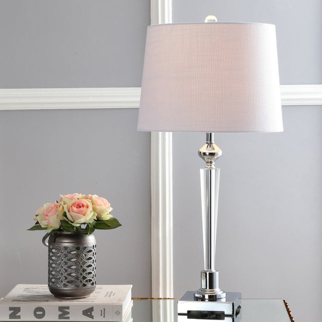 28" Silver Table Lamp With Drum Shade HomeRoots