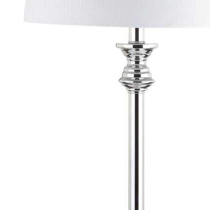 Set of Two 33" Silver Table Lamps With Drum Shades HomeRoots