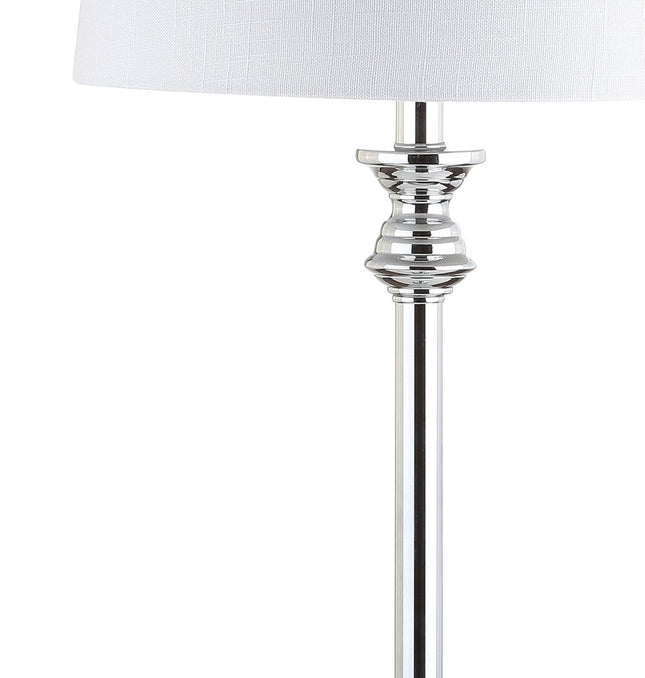 Set of Two 33" Silver Table Lamps With Drum Shades