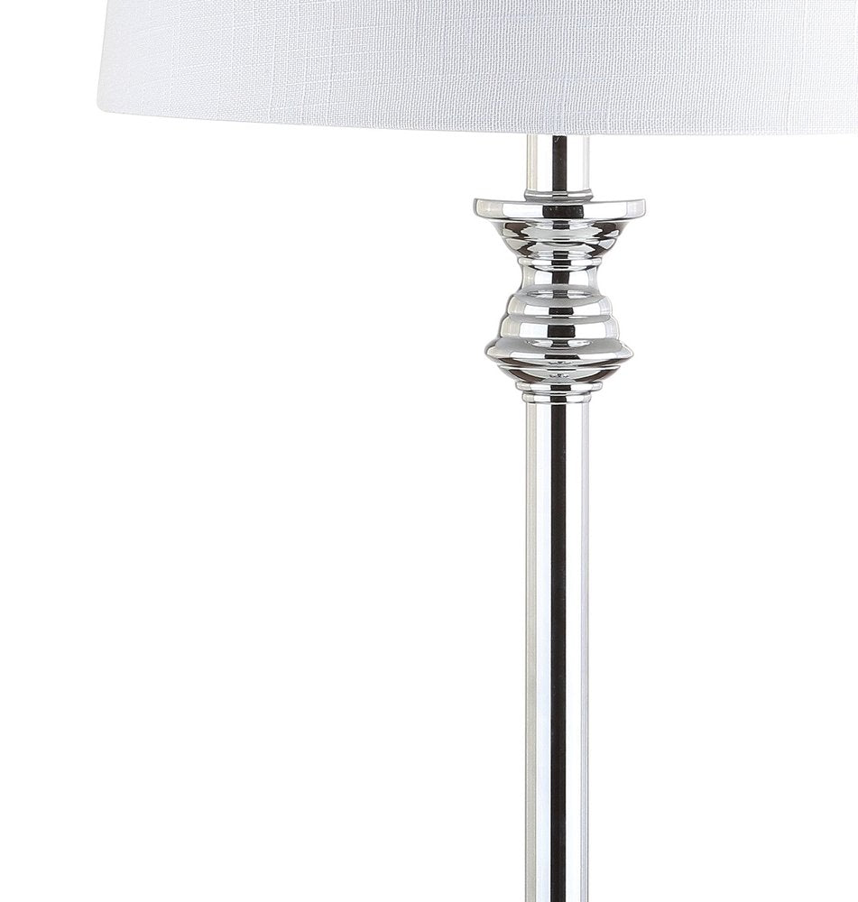 Set of Two 33" Silver Novelty Table Lamps LED With Drum Shades