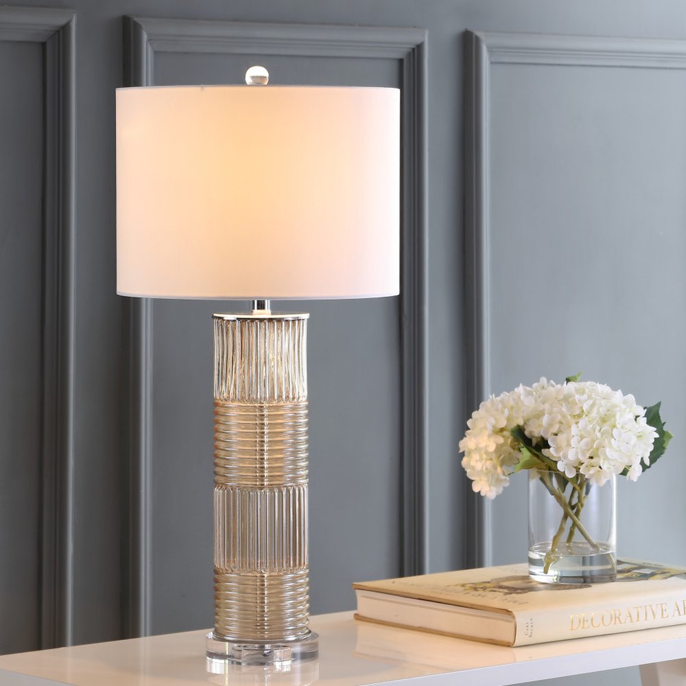 30" Clear Novelty Table Lamp LED With Drum Shade
