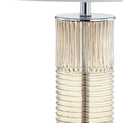 30" Clear Table Lamp With Drum Shade HomeRoots